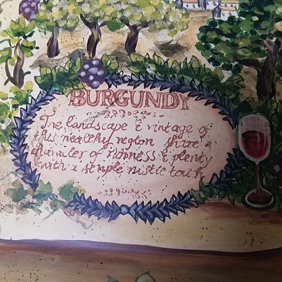 COPY 🇺🇦 Rare Decorative plate Burgundy Wine Lovers 10×10 inches